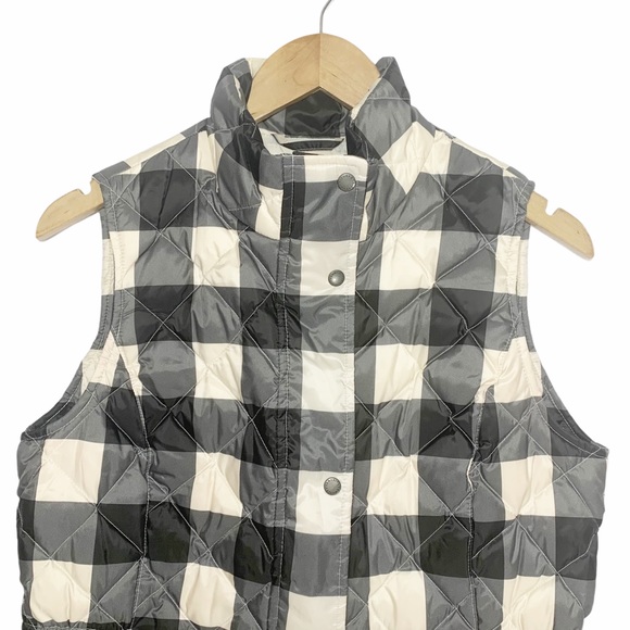 🎄3/$15 Talbots Plaid Down Filled Zipper Snap Vest SP - Picture 2 of 7